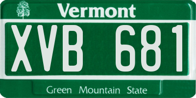 VT license plate XVB681
