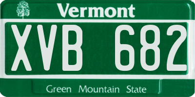 VT license plate XVB682