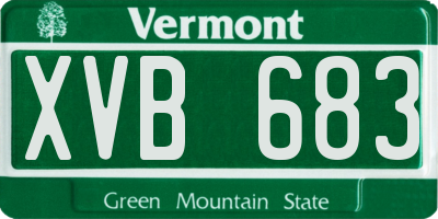 VT license plate XVB683