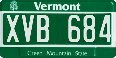 VT license plate XVB684