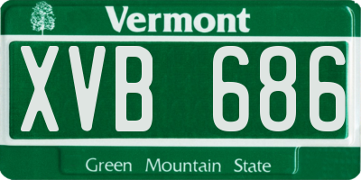 VT license plate XVB686
