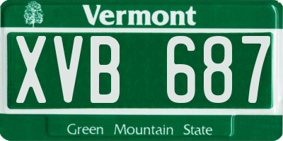 VT license plate XVB687