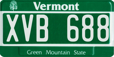 VT license plate XVB688