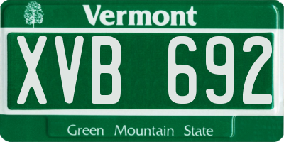 VT license plate XVB692