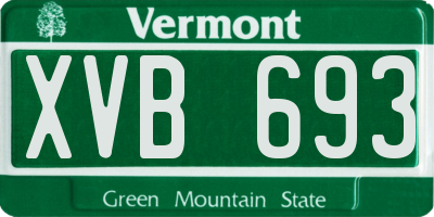 VT license plate XVB693