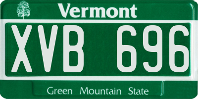 VT license plate XVB696