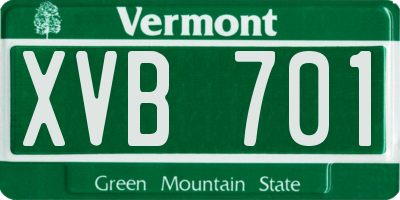 VT license plate XVB701