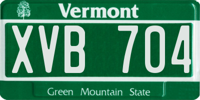 VT license plate XVB704