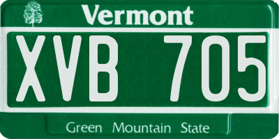 VT license plate XVB705