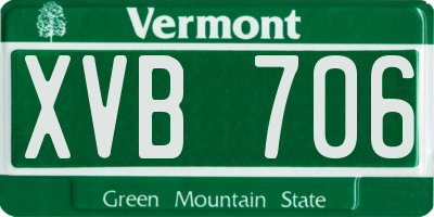 VT license plate XVB706