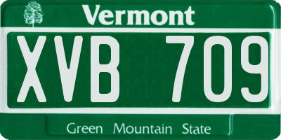 VT license plate XVB709