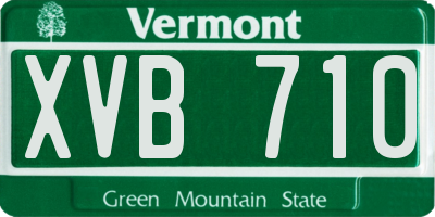 VT license plate XVB710