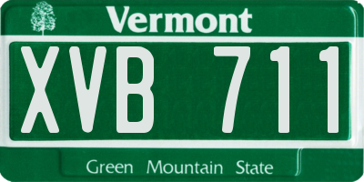 VT license plate XVB711