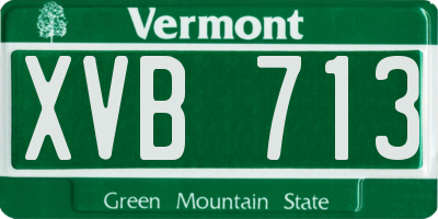 VT license plate XVB713