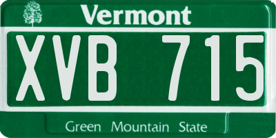 VT license plate XVB715