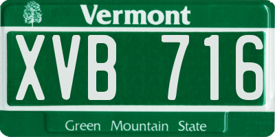 VT license plate XVB716