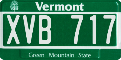 VT license plate XVB717