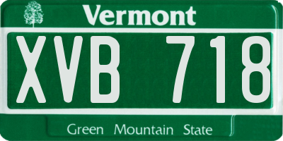 VT license plate XVB718