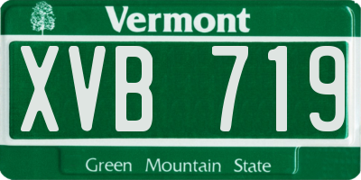 VT license plate XVB719