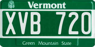 VT license plate XVB720