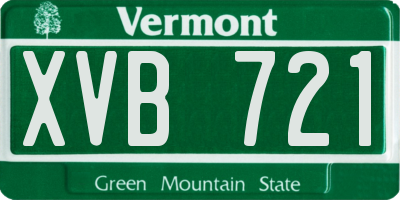 VT license plate XVB721