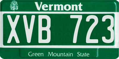 VT license plate XVB723
