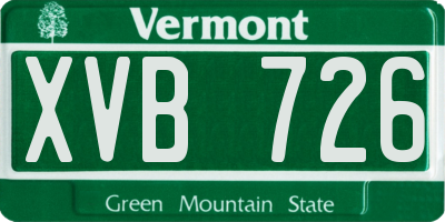 VT license plate XVB726