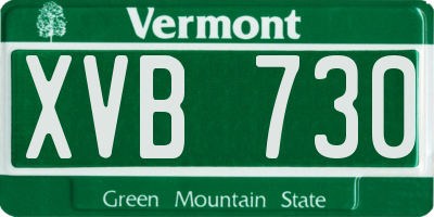 VT license plate XVB730