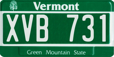 VT license plate XVB731