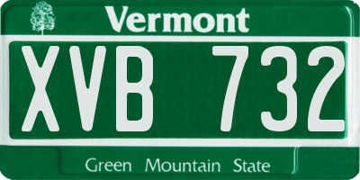 VT license plate XVB732