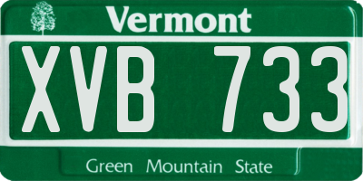 VT license plate XVB733