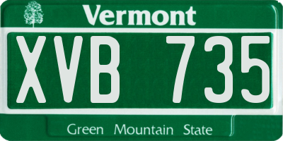 VT license plate XVB735