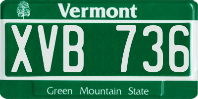 VT license plate XVB736