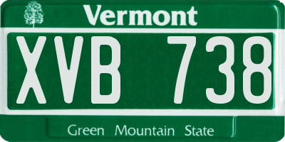 VT license plate XVB738