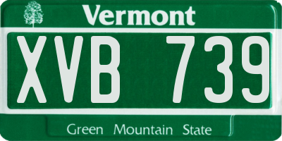 VT license plate XVB739