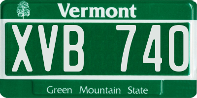 VT license plate XVB740