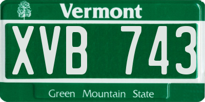 VT license plate XVB743