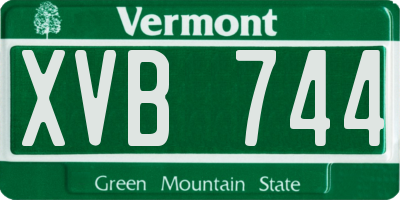 VT license plate XVB744