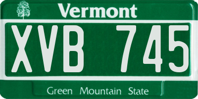 VT license plate XVB745