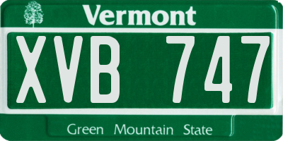 VT license plate XVB747