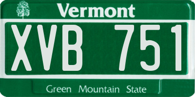 VT license plate XVB751