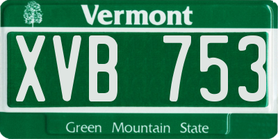 VT license plate XVB753