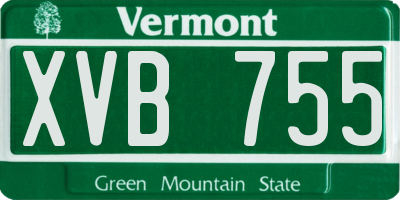 VT license plate XVB755