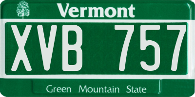 VT license plate XVB757
