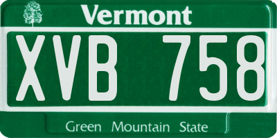 VT license plate XVB758