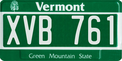 VT license plate XVB761