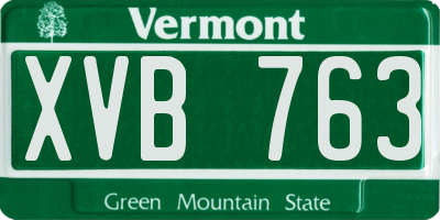 VT license plate XVB763