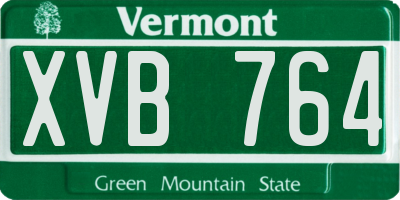 VT license plate XVB764