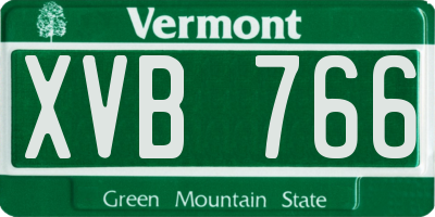 VT license plate XVB766