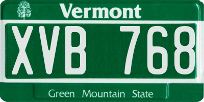 VT license plate XVB768
